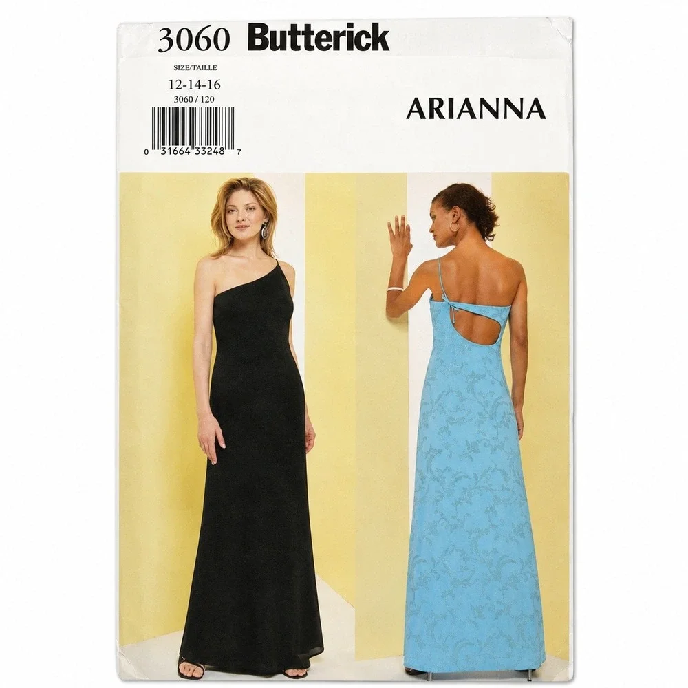 Butterick 3060 Arianna Evening Gown Prom‎ Homecoming Formal 12 14 16 Uncut FF